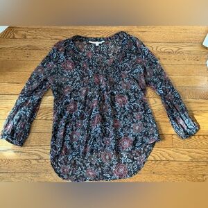 Veronica Beard Floral Print Silk Blouse - Size 4